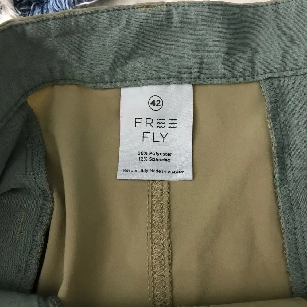 Free Fly Dark Tan Khaki Men's Tradewind Chino Fit Stretch Shorts Size 42x7 - Picture 5 of 5